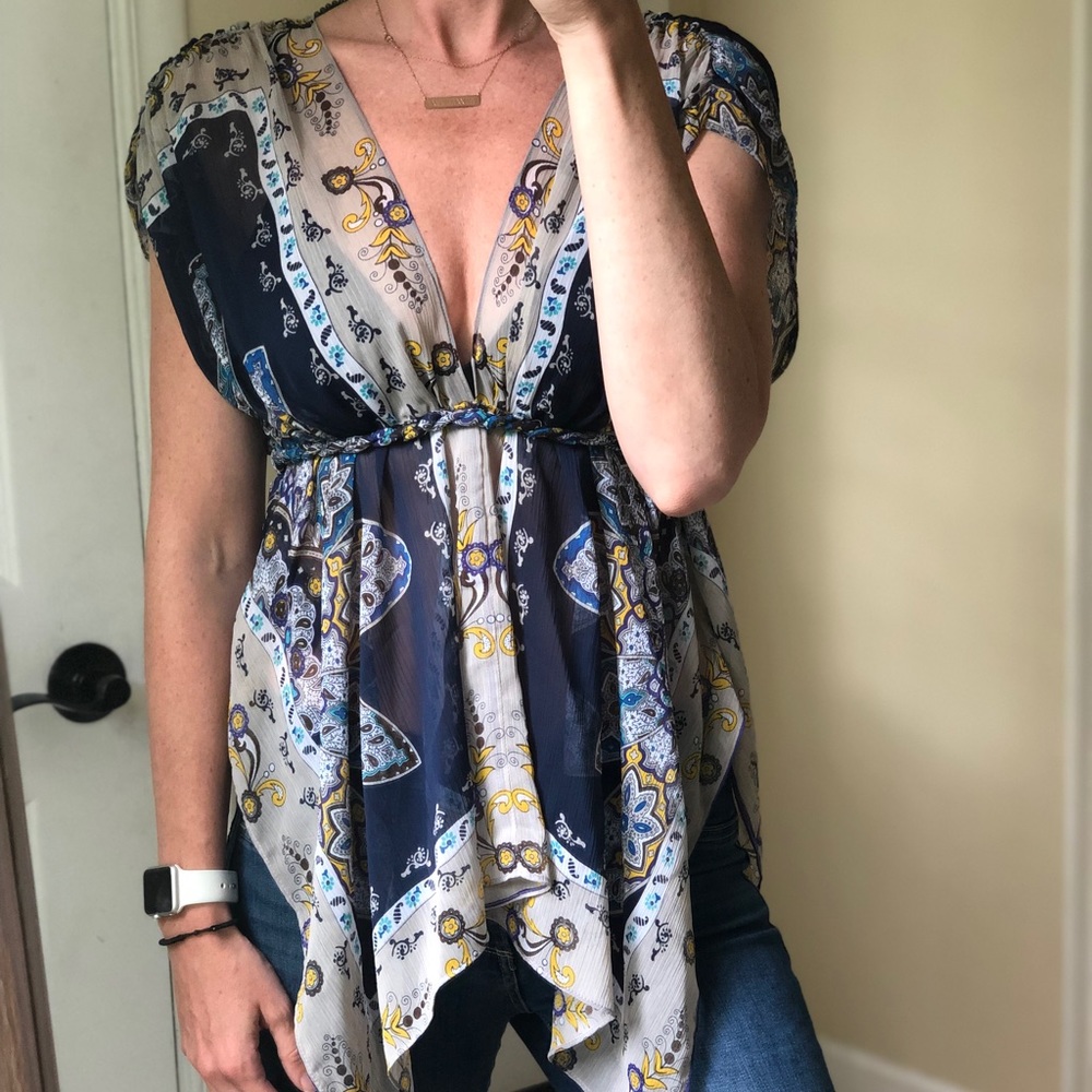 Guess sheer boho summer top